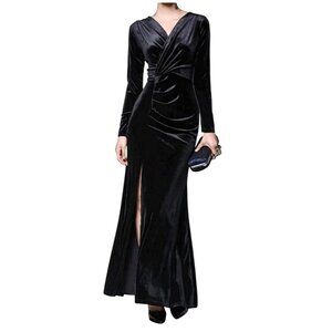 Migeer Long Sleeve Velvet Maxi Dress Size XL Wrap Witchy Whimsigoth Fairy Grunge